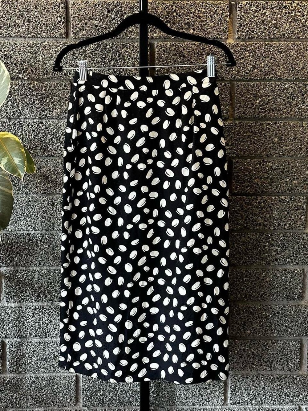 Vintage 80s Yvonne Lafleur Silk Coffee Bean Skirt